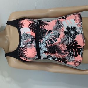 ZeroXposur Tankini Swim Top Black and Orange Size Large. Fits like a medium